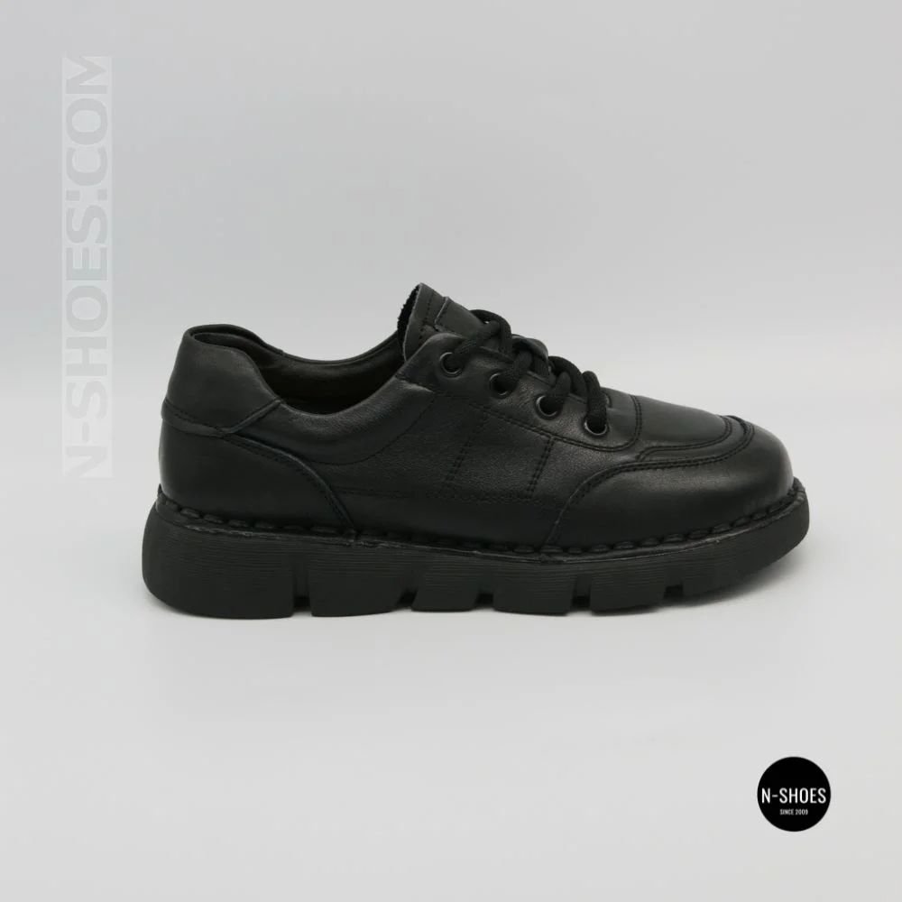 Жіночі шкіряні туфлі на платформі Allsy 220131 86722-21 Lonza 220132 6294 BLACK KOGA