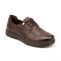 Жіночі анатомічні туфлі Allsy 217328 26Q1D3344-2 6296 BROWN коричневі демісезонні з натуральної шкіри