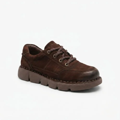 Women's demi-season sneakers Allsy 219857 86722-7 6297 BROWN brown demi-season made of natural nubuck