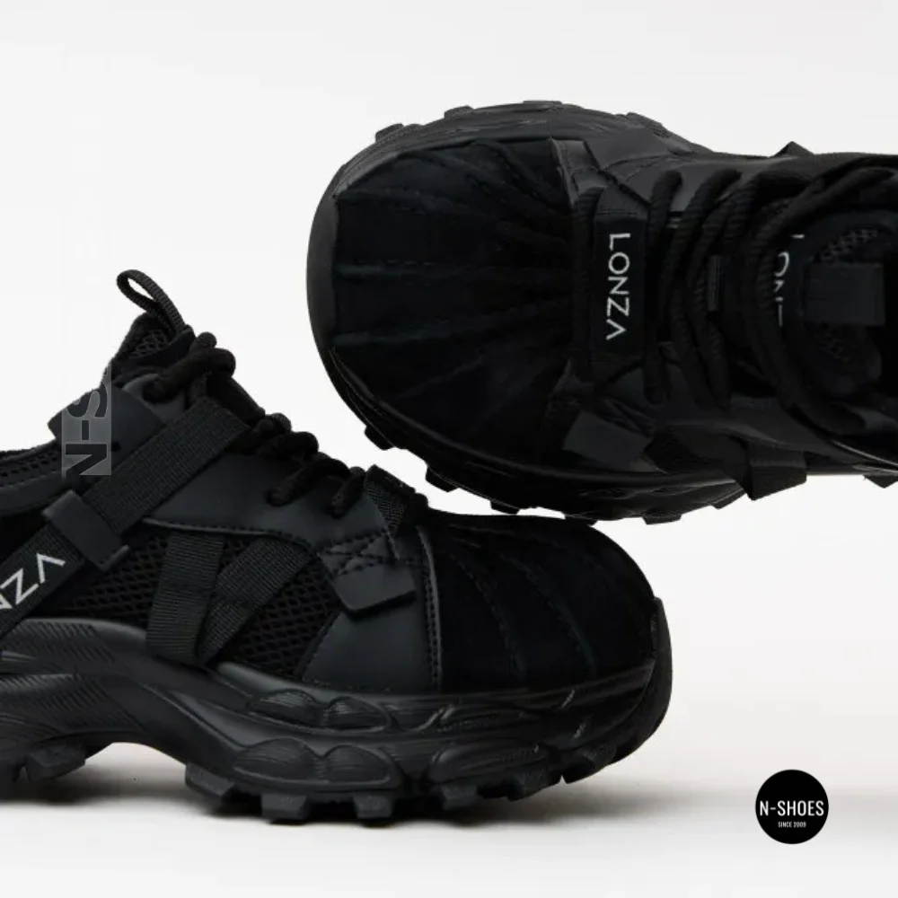 Трендові чорні кросівки Allsy 216188 218513 Lonza 219947 6299 BLACK в стилі Balenciaga