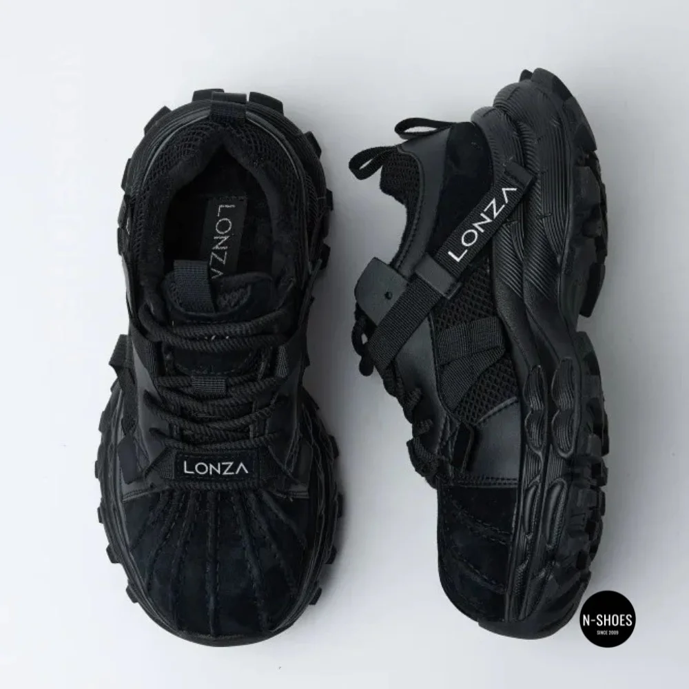 Трендові чорні кросівки Allsy 216188 218513 Lonza 219947 6299 BLACK в стилі Balenciaga