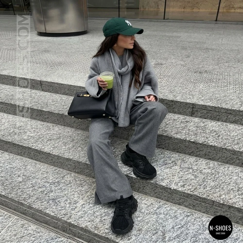 Трендові чорні кросівки Allsy 216188 218513 Lonza 219947 6299 BLACK в стилі Balenciaga
