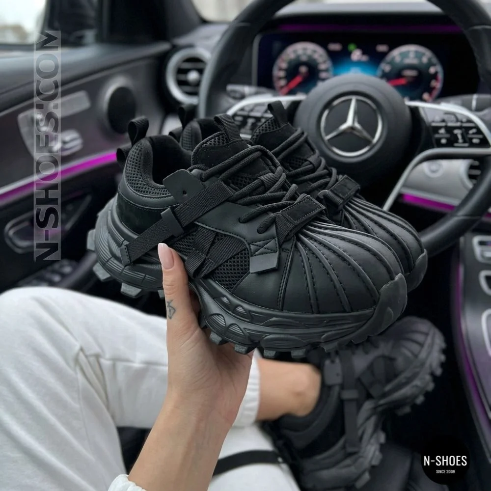 Трендові чорні кросівки Allsy 216188 218513 Lonza 219947 6299 BLACK в стилі Balenciaga