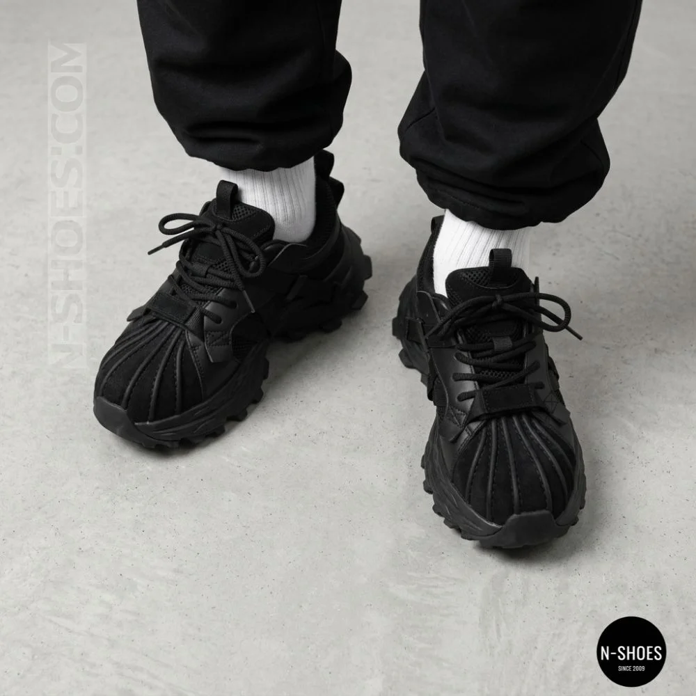 Трендові чорні кросівки Allsy 216188 218513 Lonza 219947 6299 BLACK в стилі Balenciaga