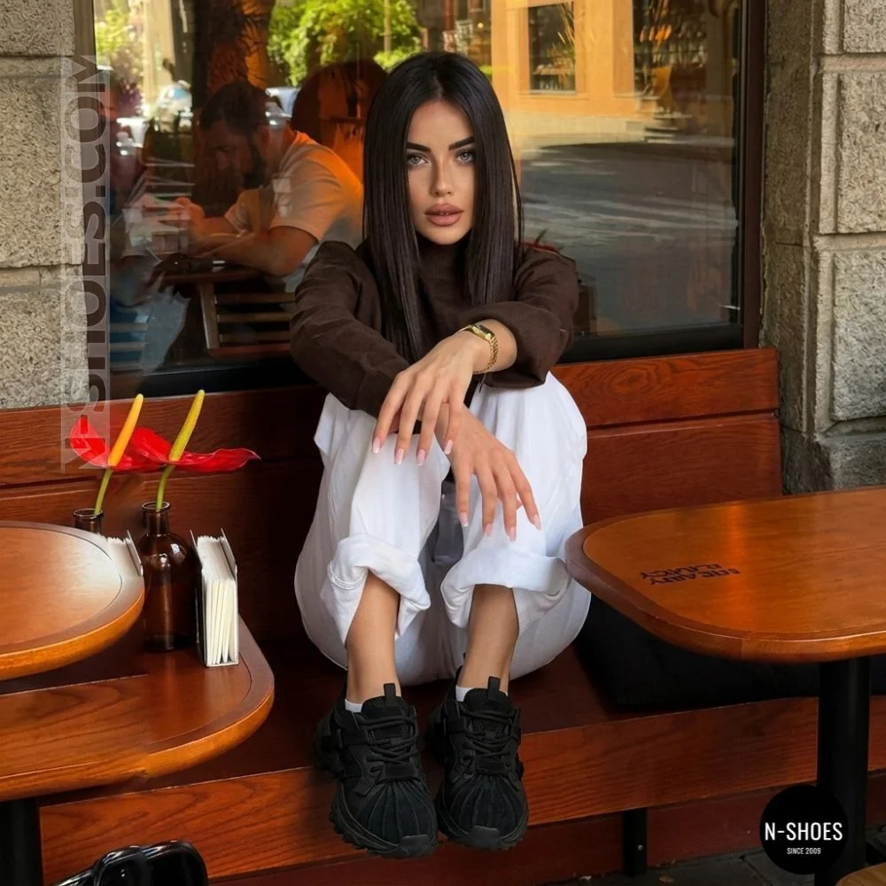 Трендові чорні кросівки Allsy 216188 218513 Lonza 219947 6299 BLACK в стилі Balenciaga