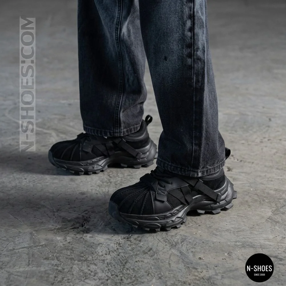 Трендові чорні кросівки Allsy 216188 218513 Lonza 219947 6299 BLACK в стилі Balenciaga