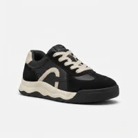Жіночі комфортні кросівки Allsy 214794 8878-7 6300 BEIGE-BLACK чоні демісезонні з натуральної шкіри