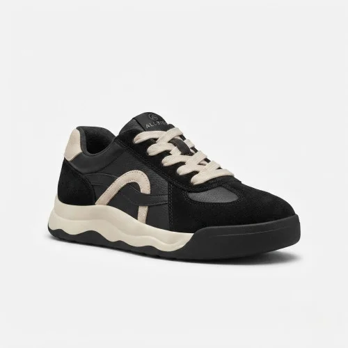 Жіночі комфортні кросівки Allsy 214794 8878-7 Lonza 219982 6300 BEIGE-BLACK чоні демісезонні з натуральної шкіри