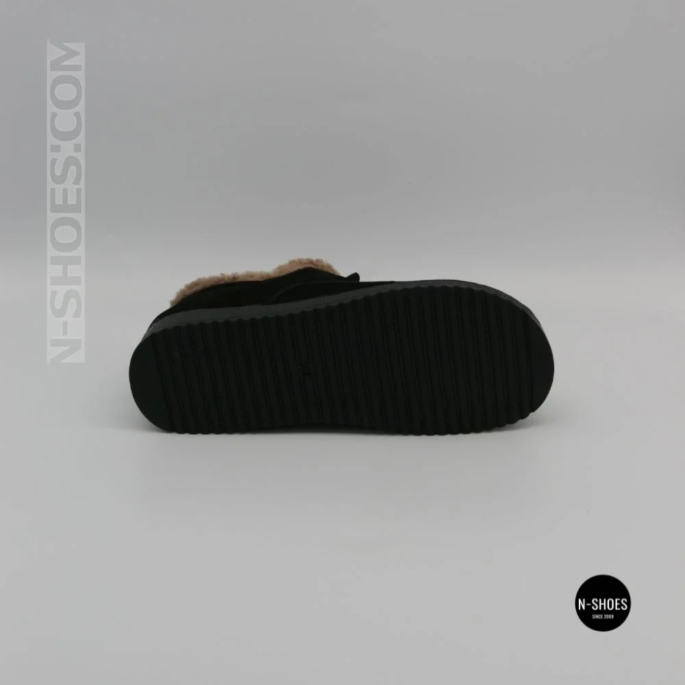 Зимние полуботинки Allsy 214814 26Q10Z3636-1 Lonza 219870 6309 BLACK с опушкой из овчины