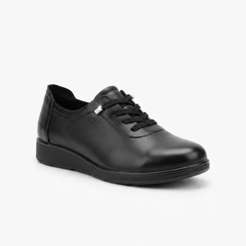 Women's leather shoes Allsy 216242 687-6078-1P Lonza 219819 6313 BLACK black demi-season genuine leather