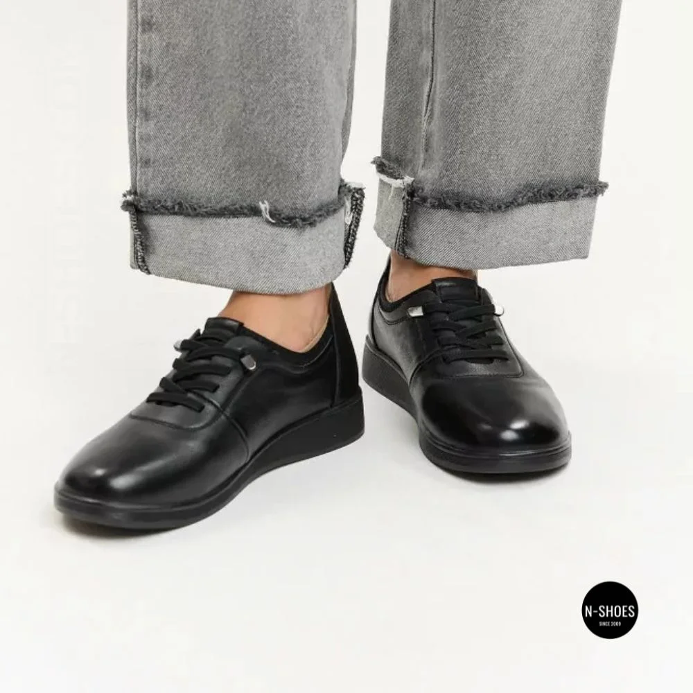 Жіночі туфлі кросівки Allsy 216242 6313 BLACK: шкіра та комфорт