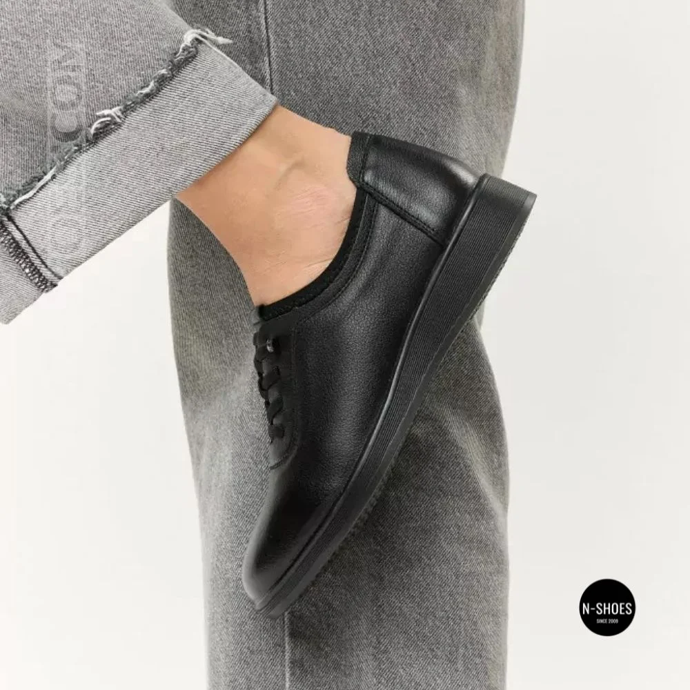 Жіночі туфлі кросівки Allsy 216242 6313 BLACK: шкіра та комфорт