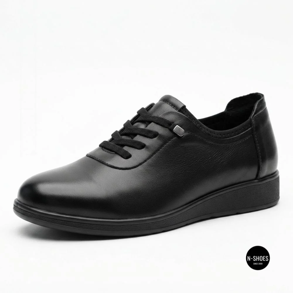 Жіночі туфлі кросівки Allsy 216242 6313 BLACK: шкіра та комфорт