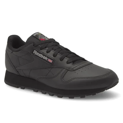 Leather sneakers Reebok EU-CLASSIC LEATHER 100008497 6323 black genuine leather original