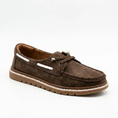 Женские замшевые топсайдеры туфли Allsy 218807 XH98104 6324 BROWN SUEDE коричневого цвета деми из натуральной замши