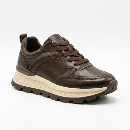 Жіночі демі кросівки Allsy 214857 26Z65D351 9-2 BROWN Lonza 219969 6329 коричневі з натуральної шкіри