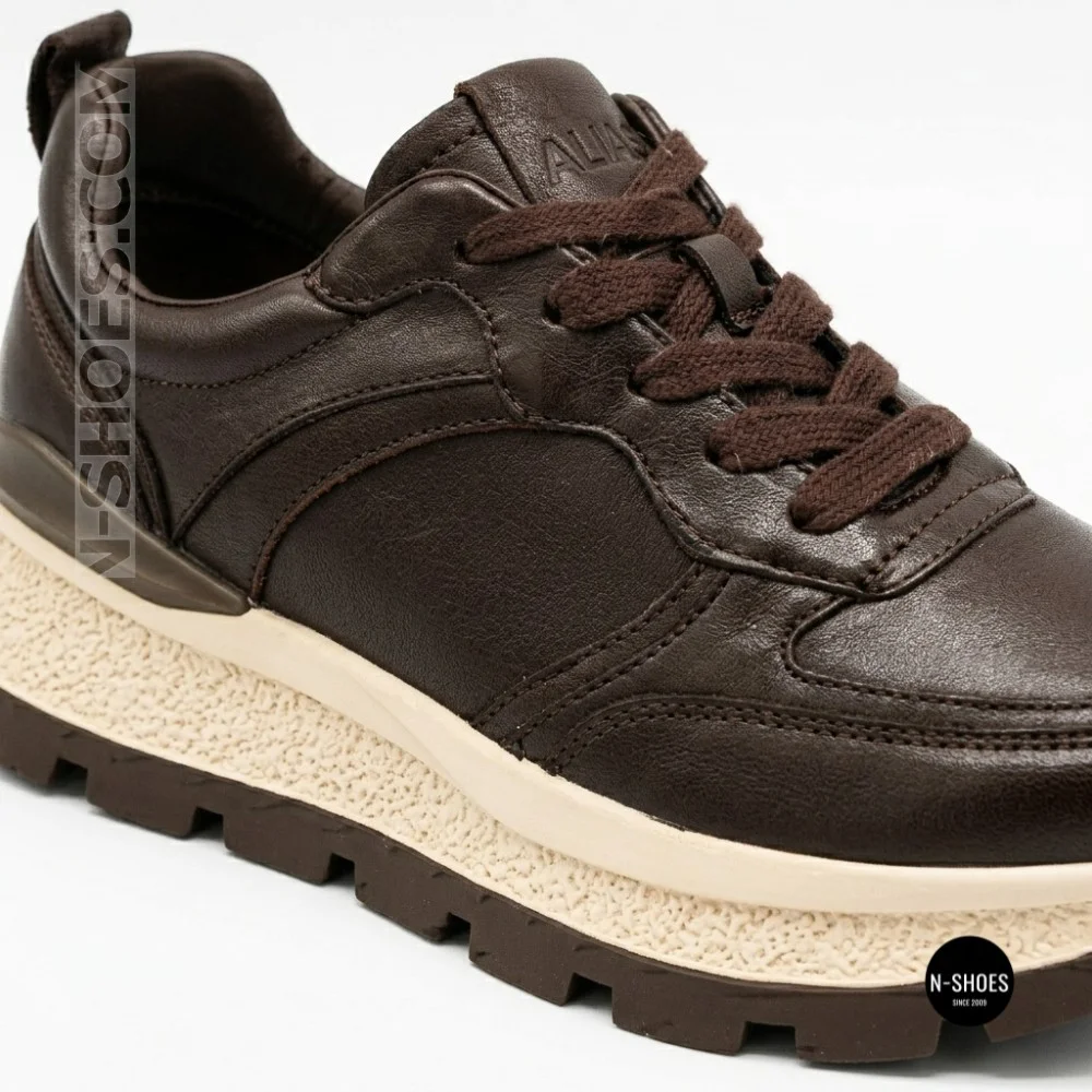 Стильні коричневі кросівки Allsy 214857 26Z65D351 9-2 BROWN Lonza 219969 6329  з натуральної шкіри