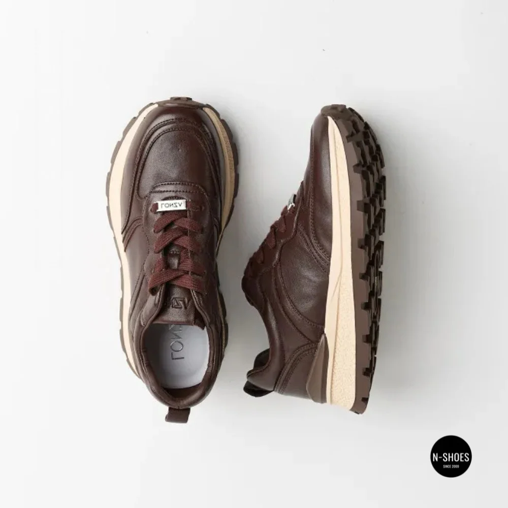 Стильні коричневі кросівки Allsy 214857 26Z65D351 9-2 BROWN Lonza 219969 6329  з натуральної шкіри