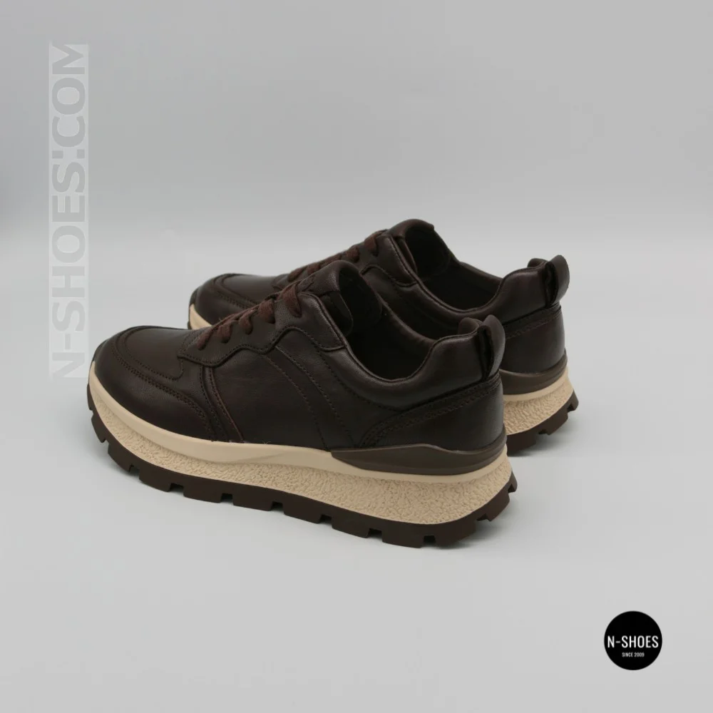 Стильні коричневі кросівки Allsy 214857 26Z65D351 9-2 BROWN Lonza 219969 6329  з натуральної шкіри