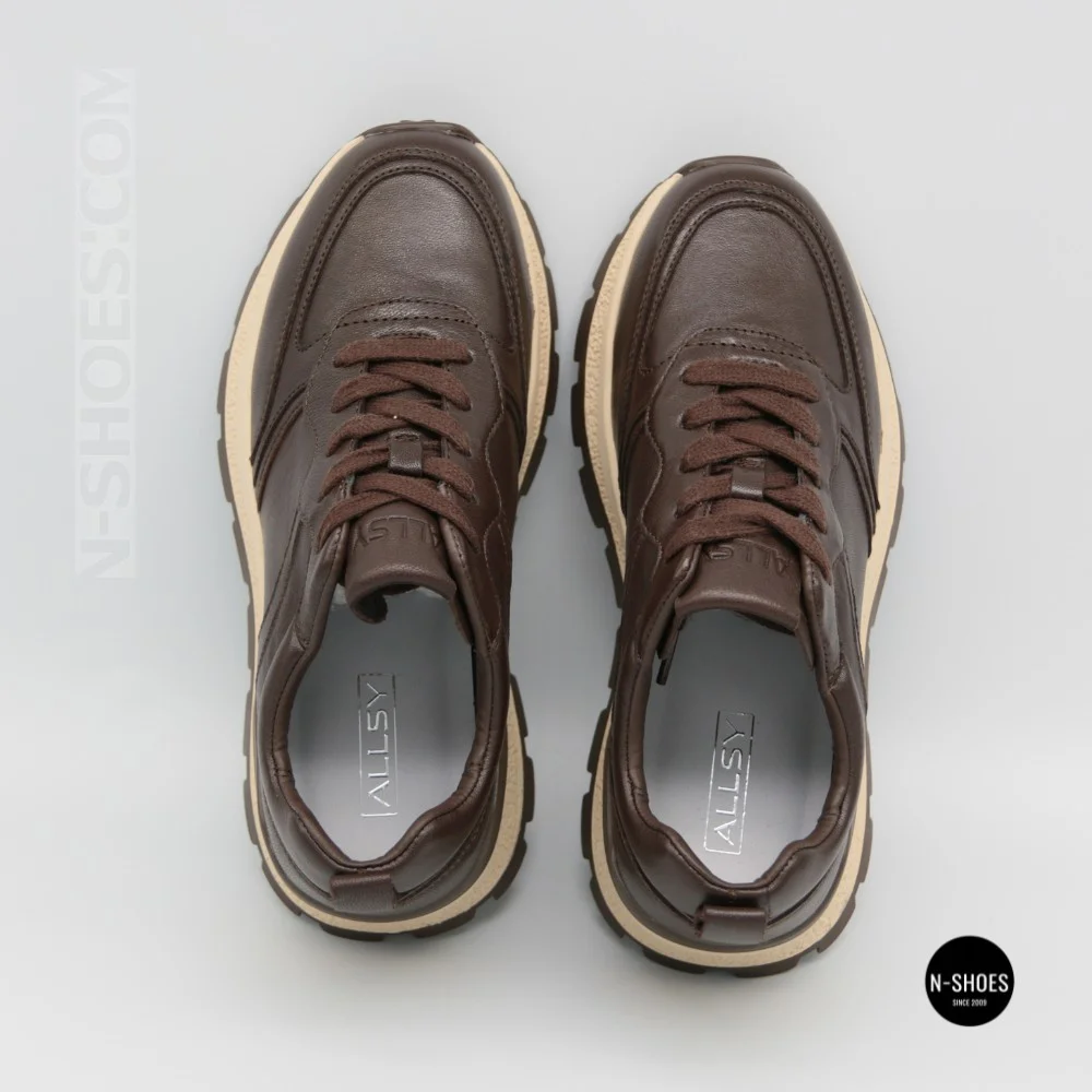 Стильні коричневі кросівки Allsy 214857 26Z65D351 9-2 BROWN Lonza 219969 6329  з натуральної шкіри