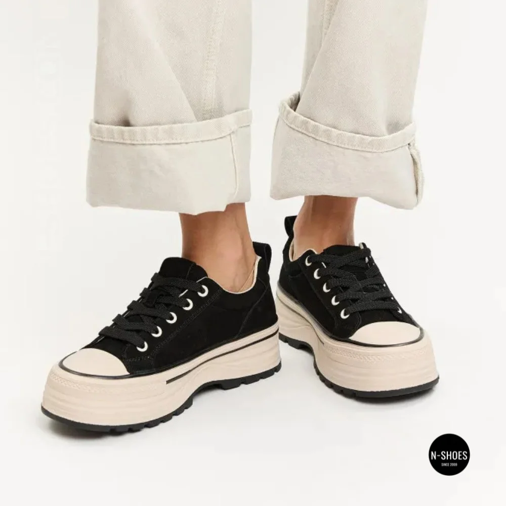 Жіночі кеди на платформі LAllsy 215400 Lonza 219912 6335 BLACK — чорна замша