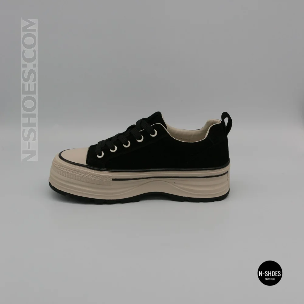Жіночі кеди на платформі LAllsy 215400 Lonza 219912 6335 BLACK — чорна замша