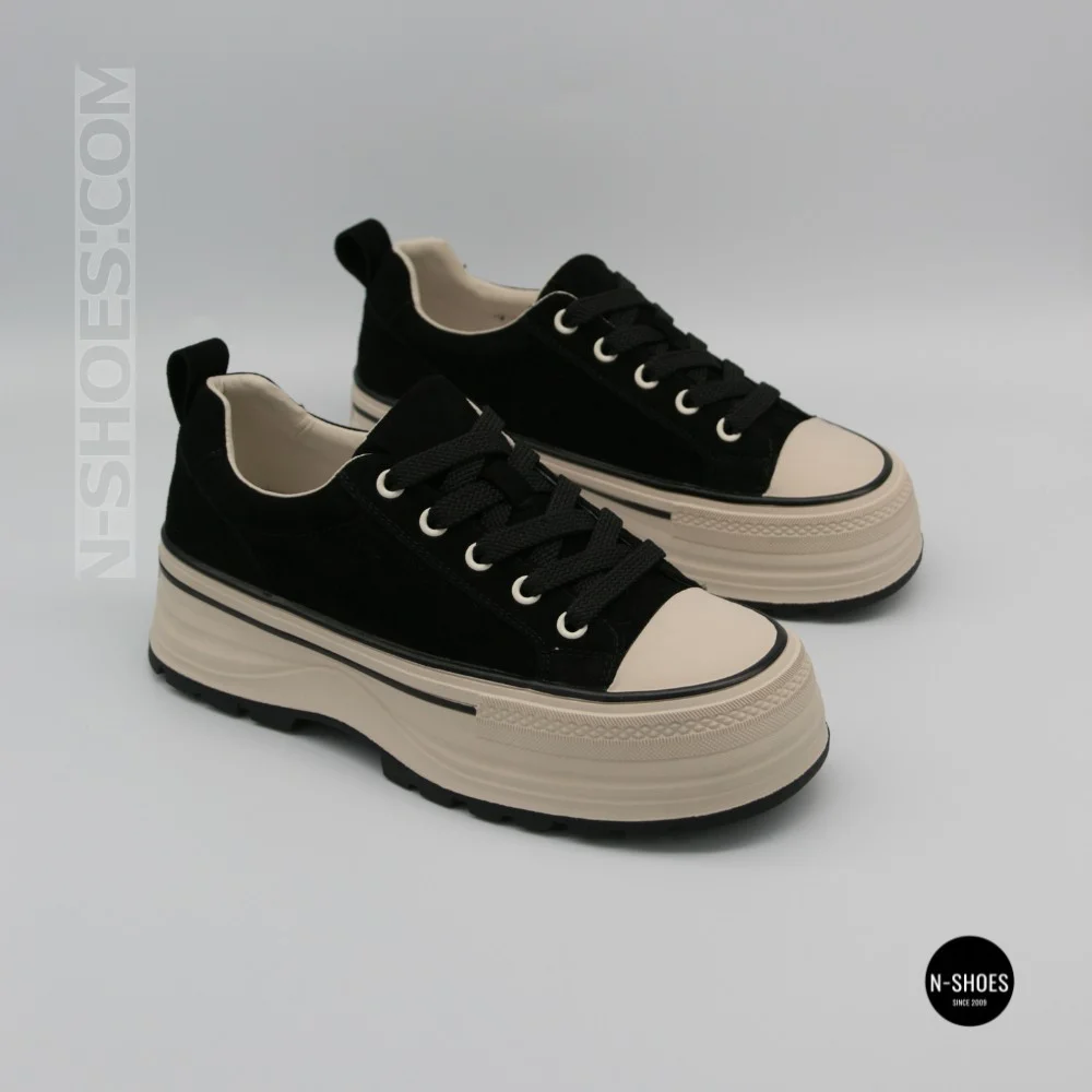 Жіночі кеди на платформі LAllsy 215400 Lonza 219912 6335 BLACK — чорна замша