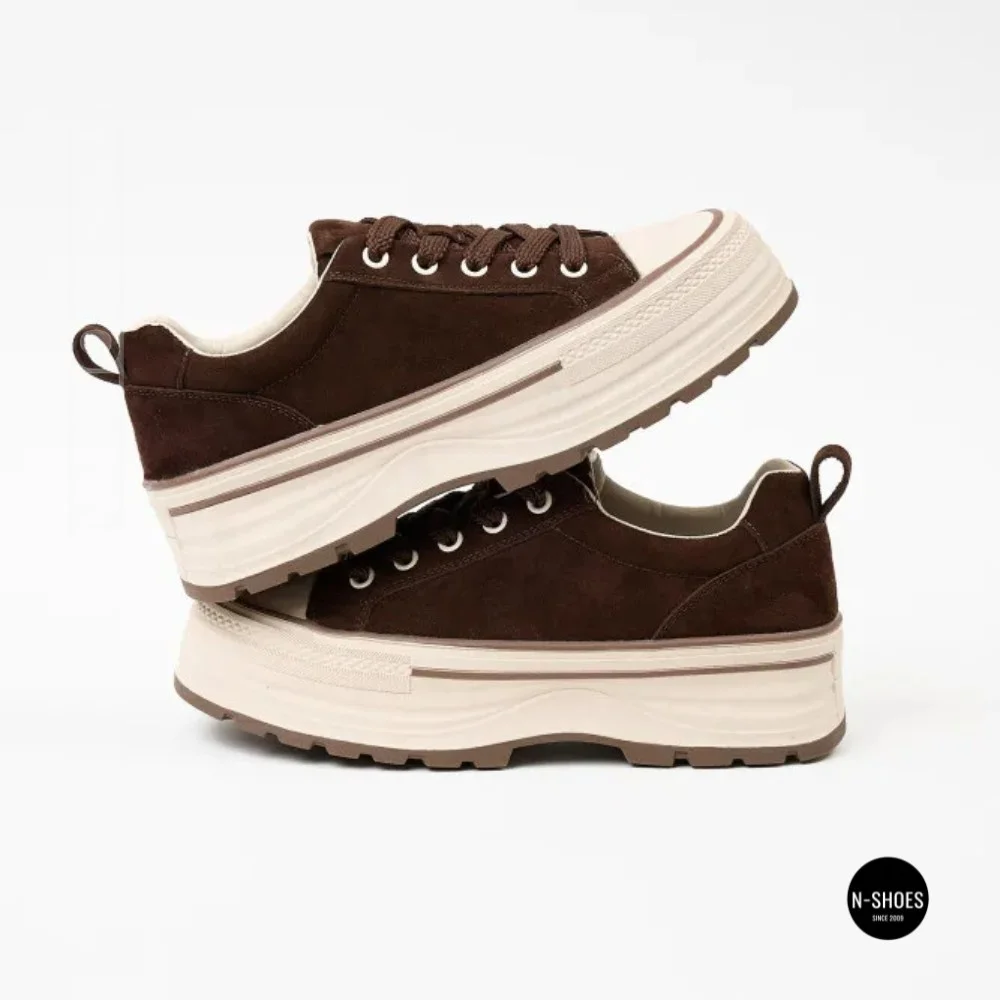 Трендові кеди Allsy 215399 Lonza 219914 6336 BROWN - платформа і натуральна замша