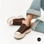Трендові кеди Allsy 215399 Lonza 219914 6336 BROWN - платформа і натуральна замша
