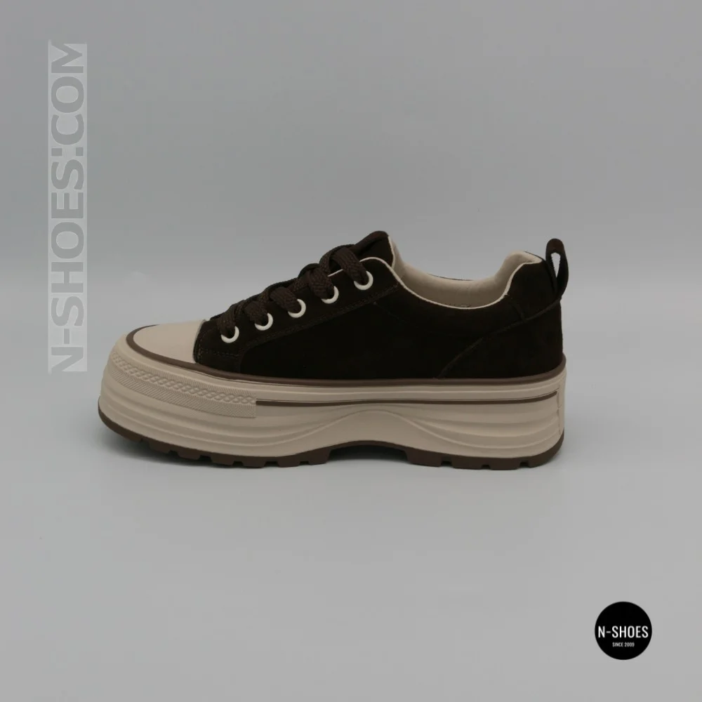 Трендові кеди Allsy 215399 Lonza 219914 6336 BROWN - платформа і натуральна замша