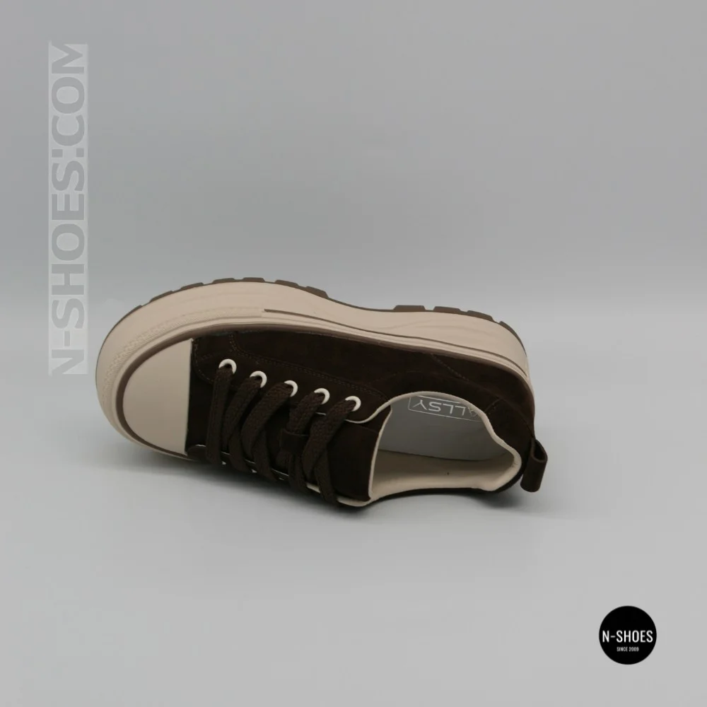 Трендові кеди Allsy 215399 Lonza 219914 6336 BROWN - платформа і натуральна замша