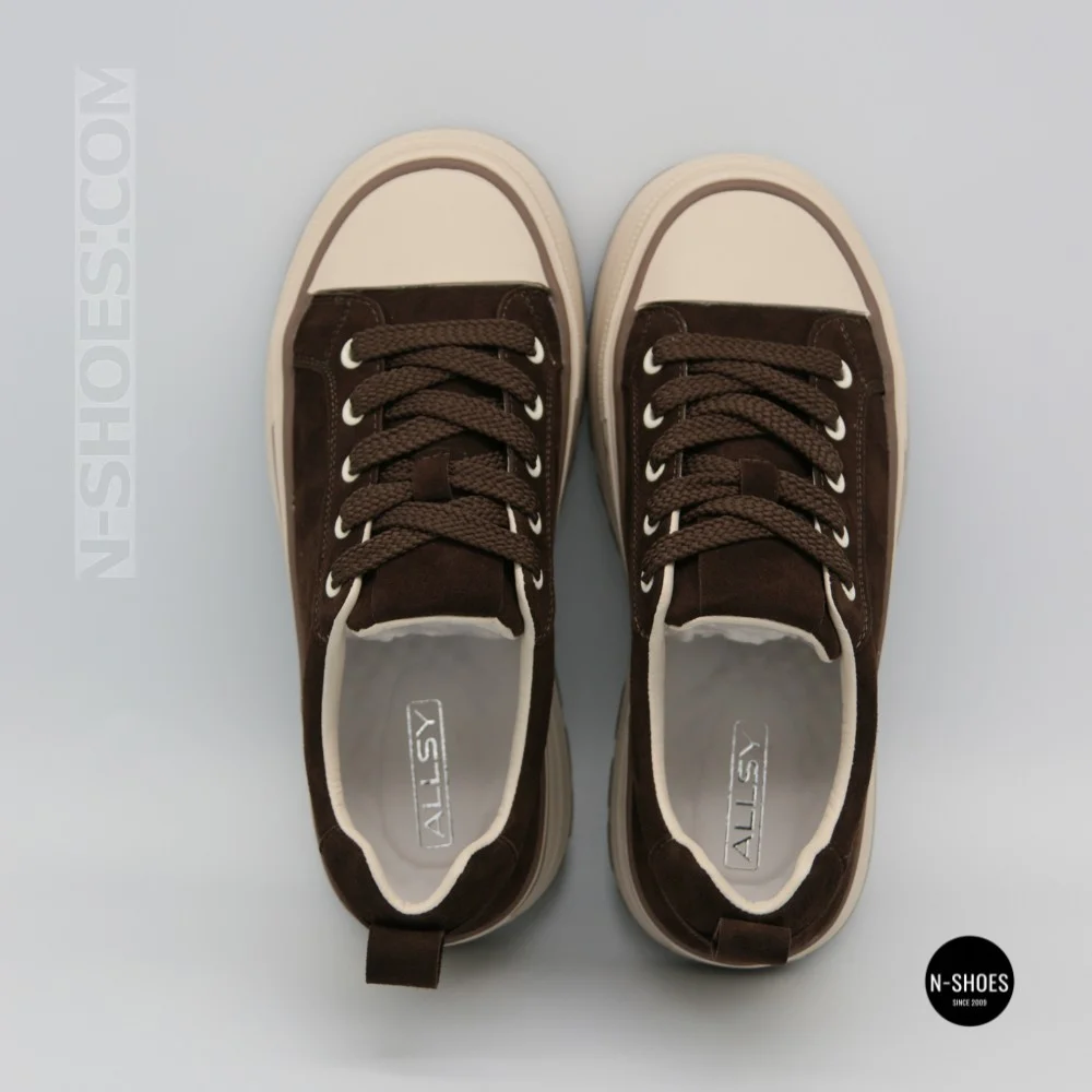 Трендові кеди Allsy 215399 Lonza 219914 6336 BROWN - платформа і натуральна замша