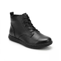 Жіночі демі шкіряні черевики Allsy 215848 676-202709-1R 6339 BLACK 6339 чорні комфортні з натуральної шкіри
