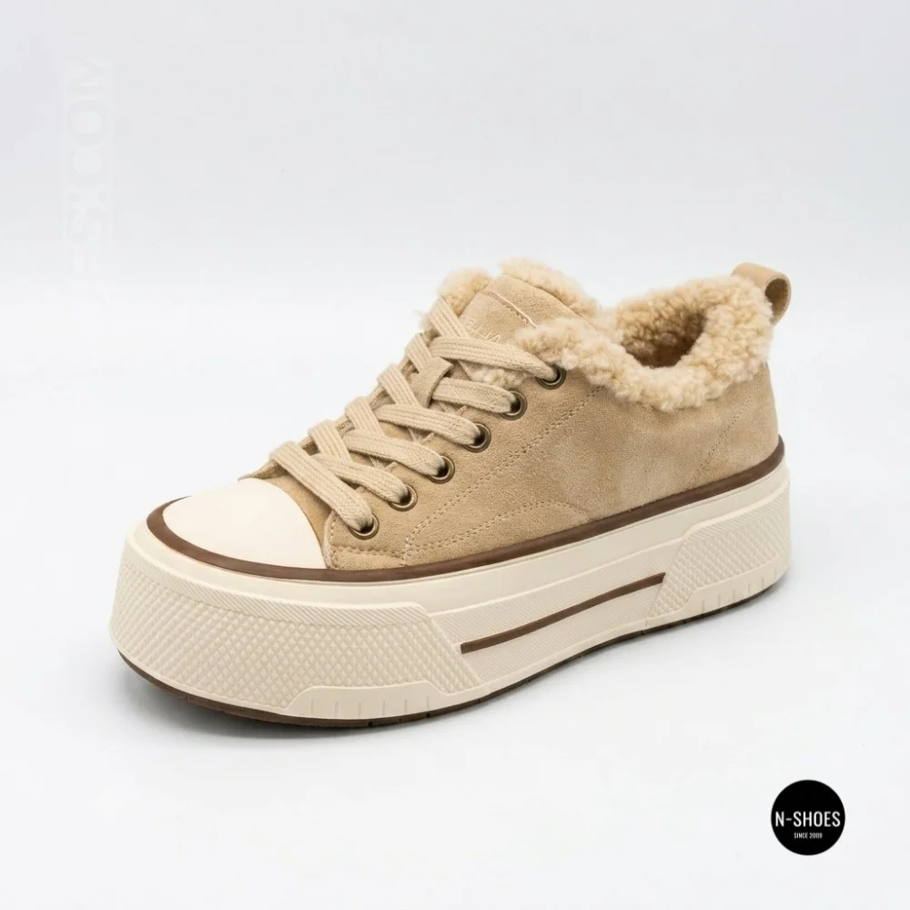 Зимові кеди на платформі Allsy 215159 BEIGE Lonza 219798 6342 - тепло замші та стиль