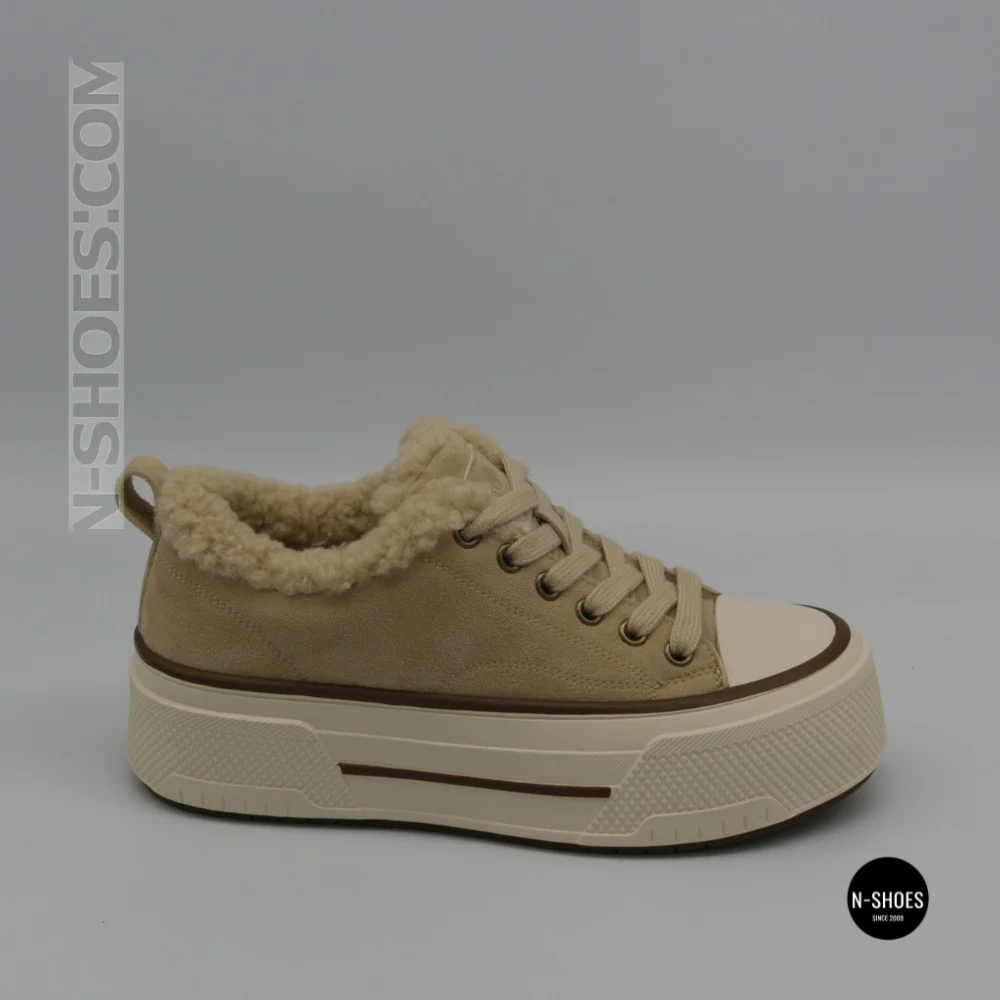 Зимові кеди на платформі Allsy 215159 BEIGE Lonza 219798 6342 - тепло замші та стиль