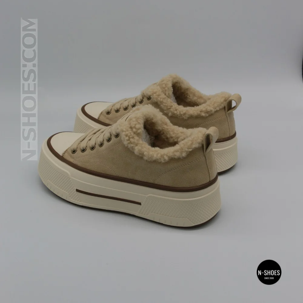 Зимові кеди на платформі Allsy 215159 BEIGE Lonza 219798 6342 - тепло замші та стиль