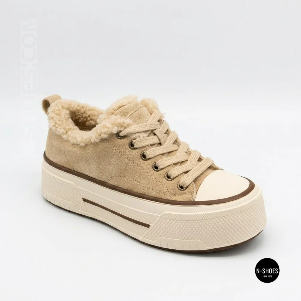 Зимові кеди на платформі Allsy 215159 BEIGE Lonza 219798 6342 - тепло замші та стиль