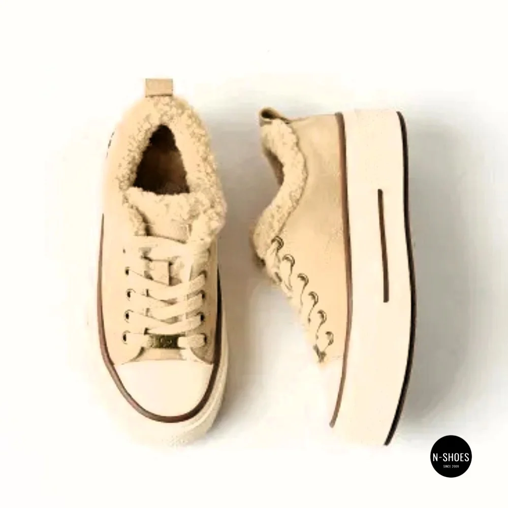 Зимові кеди на платформі Allsy 215159 BEIGE Lonza 219798 6342 - тепло замші та стиль