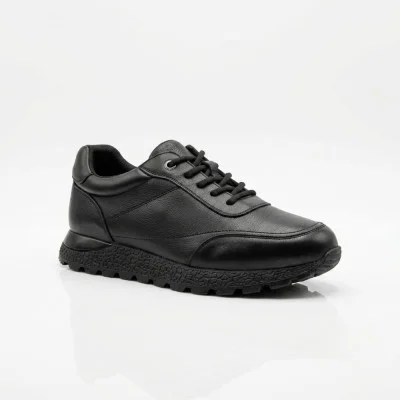 Women's sneakers made of genuine leather Allsy 216524 25D1D791-1 BLACK 6362 Black demi-season