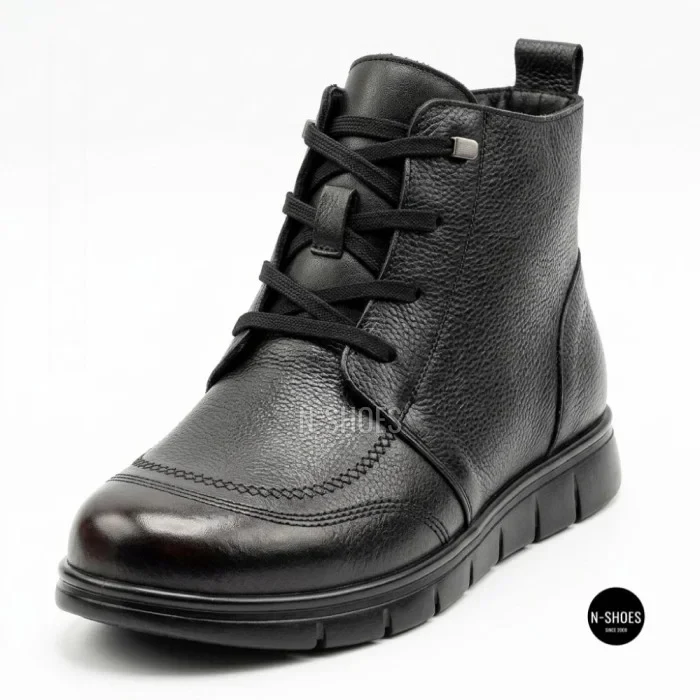 Женские кожаные ботинки Allsy 216897 687-6097-1P Lonza 219874 6368 BLACK для комфорта