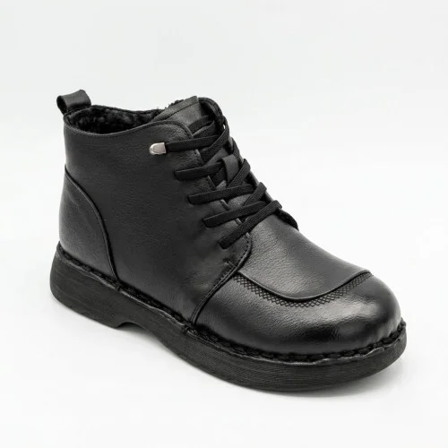 Комфортні жіночі черевики Allsy 214972 26Q10M3638-1 Lonza 219949 6370 BLACK з натуральної шкіри на низькому ходу