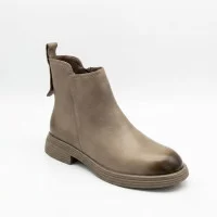 Жіночі шкіряні черевики челсі Allsy 216528 25D1R383-9 GREY 6371 кольору тауп на низькому ходу