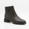 Women's black leather low-heeled boots with strap Anna Lucci 217198 T1518-H55-15 6373 CHOCOLATE brown on trend