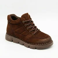 Жіночі демічезонні черевики Allsy 220445 86780-7 BROWN NUBUK Lonza 220768 6378 комфортні коричневі з натурального нубука  с анатомічним носком