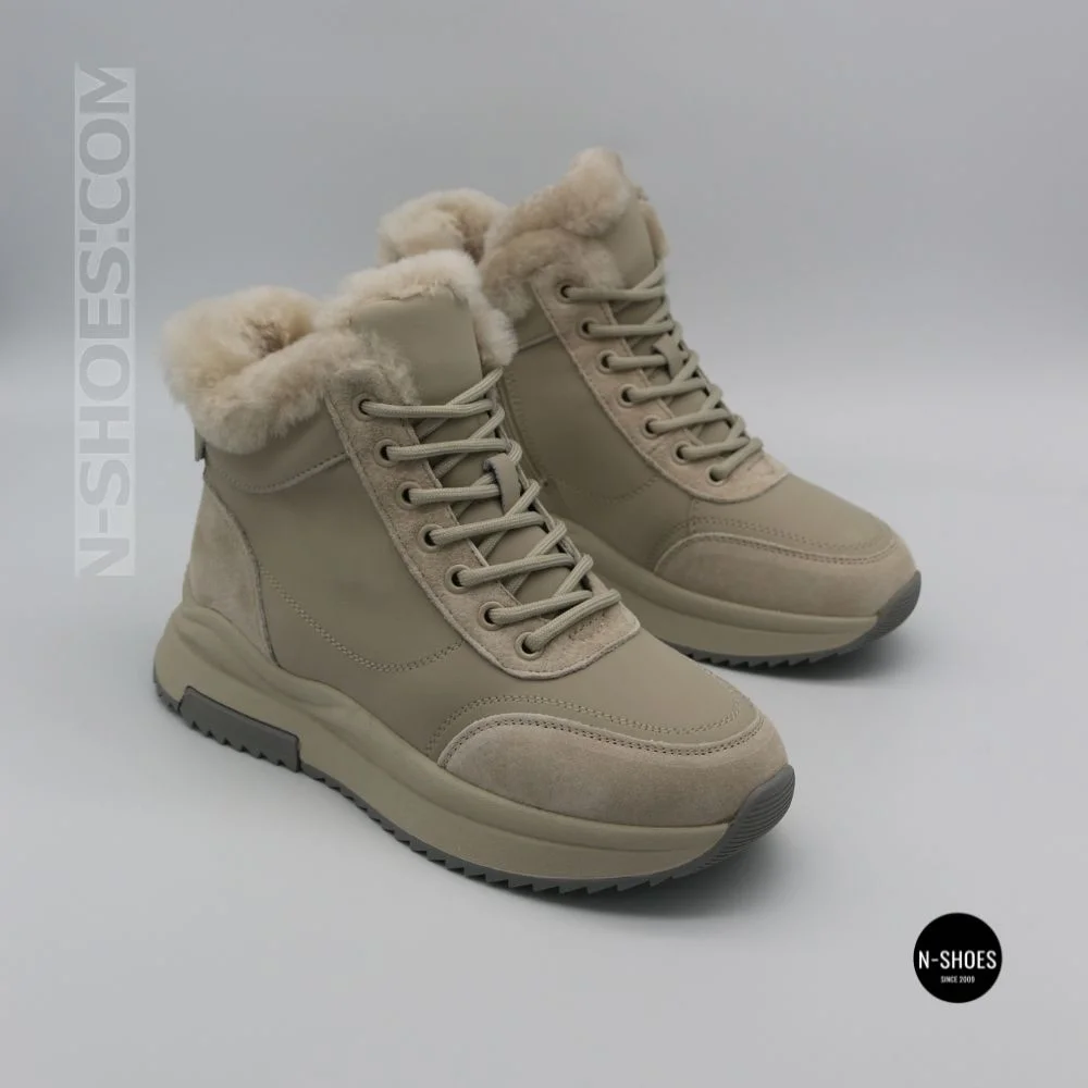 Бежеві шкіряні черевики Allsy 216592 25Z2Z089-10-2 MILK 6383
