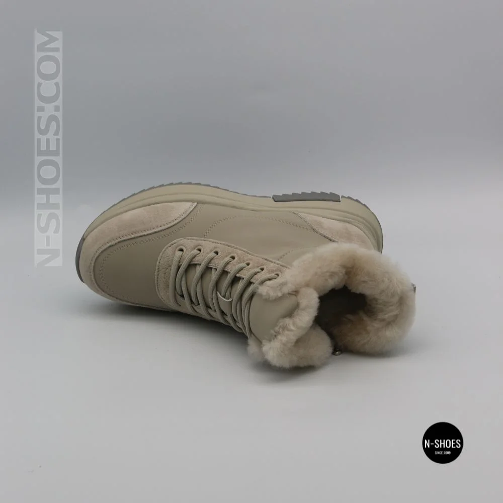 Бежеві шкіряні черевики Allsy 216592 25Z2Z089-10-2 MILK 6383
