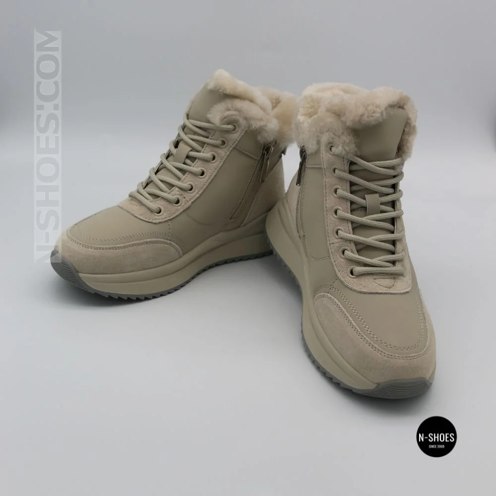 Бежеві шкіряні черевики Allsy 216592 25Z2Z089-10-2 MILK 6383
