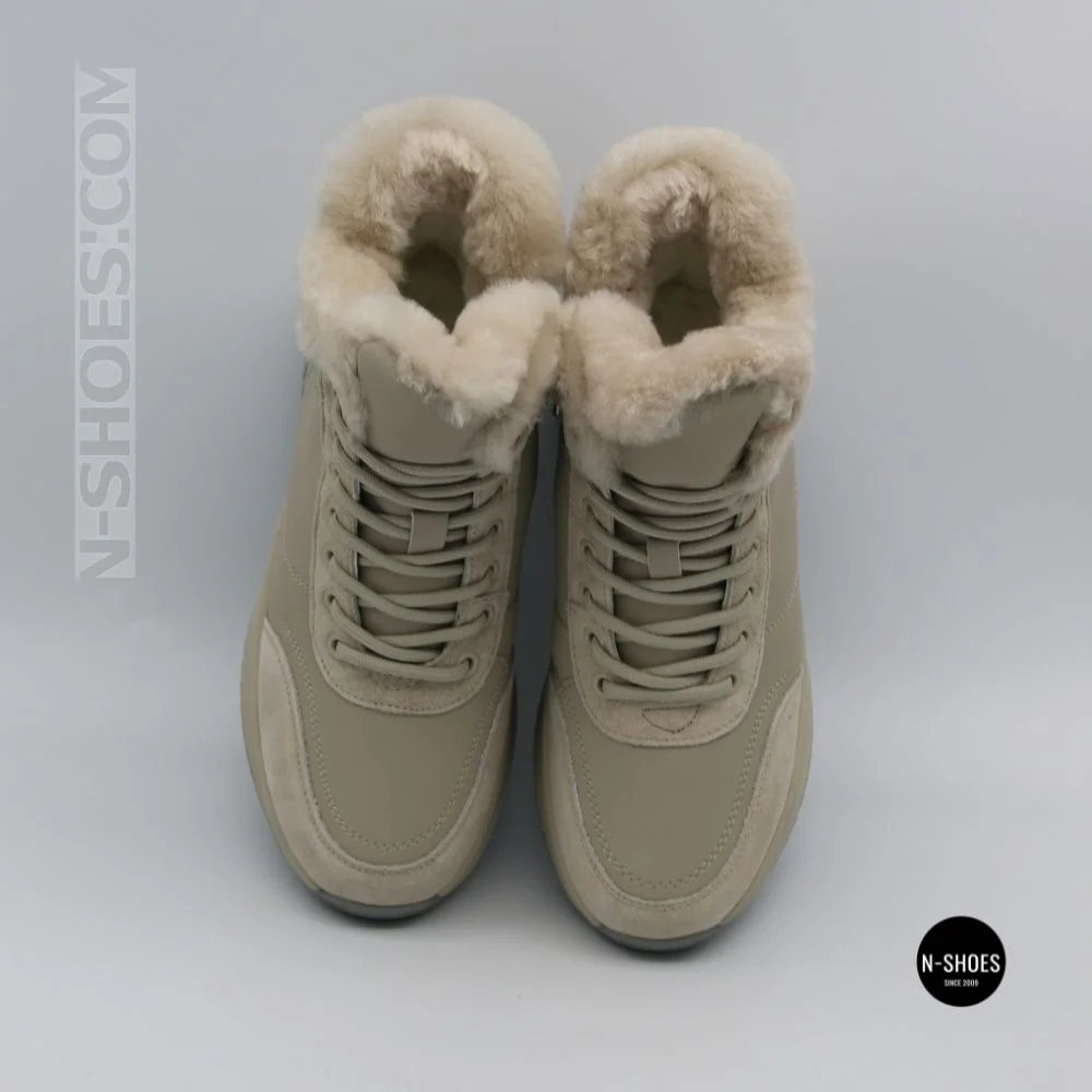 Бежеві шкіряні черевики Allsy 216592 25Z2Z089-10-2 MILK 6383