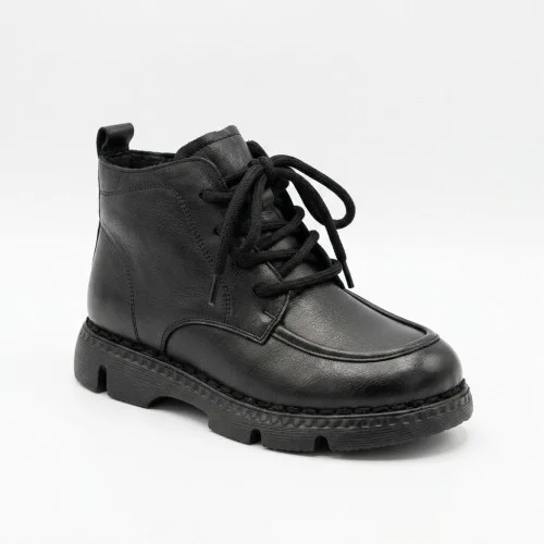 Жіночі зимові черевики Allsy 214981 26Q10M3637-1 BLACK  6385 комфортні чорні з натуральної шкіри  с анатомічним носком