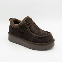 Жіночі зимові черевики уггі Allsy 219216 2586-6-5 CHOKOLATE SUEDE 6387 комфортні коричневі з натуральної замші с анатомічним носком